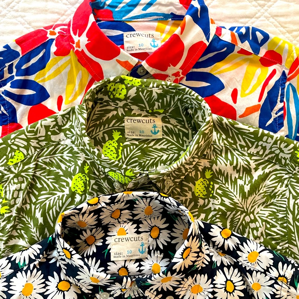 3x Crewcuts / J Crew Boys button-down short sleeve shirts. Sz 10 / 10yrs